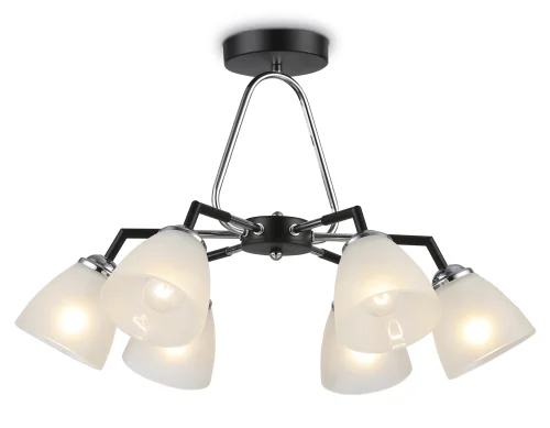 Люстра потолочная TR303294 Ambrella light белая на 6 ламп, основание чёрное в стиле современный классический 