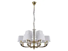 Люстра подвесная 11408+4/C gold Newport белая на 12 ламп, основание прозрачное в стиле классика модерн американский 