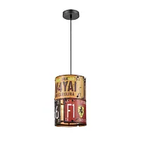 Светильник подвесной лофт Бум (Boom) VL6372P01 Vele Luce красный жёлтый разноцветный на 1 лампу, основание чёрное в стиле лофт 