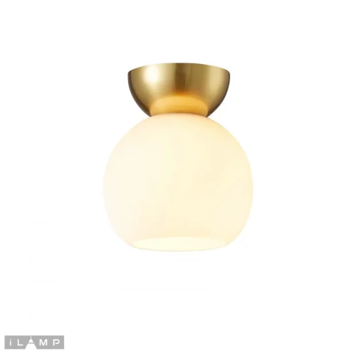 Светильник потолочный Mono C6079-1 GD+WH iLamp белый 1 лампа, основание золотое в стиле современный  фото 2