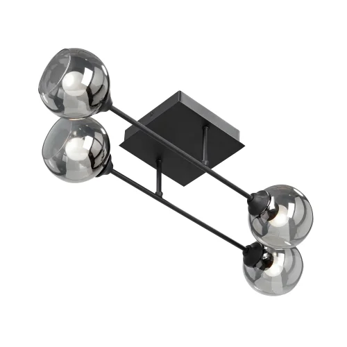 Люстра потолочная V4911-1/4PL Vitaluce серая чёрная на 4 лампы, основание чёрное в стиле арт-деко фото 3