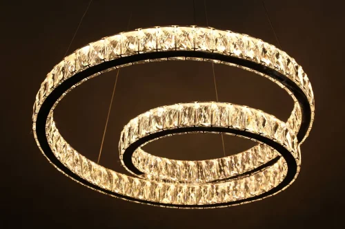 Люстра с пультом Zuari OML-46903-86 Omnilux прозрачная на 1 лампу, основание хром в стиле хай-тек с пультом кольца фото 4