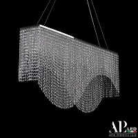 Люстра подвесная / потолочная LED Rimini S512.0.100.B.3000 Arte Perfetto Luce прозрачная на 1 лампа, основание никель в стиле классика 