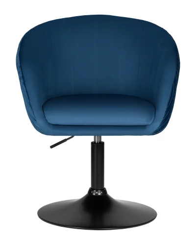 Кресло дизайнерское  8600_BlackBase-LM EDISON BLACK, цвет сиденья синий велюр (1922-20), цвет основания черный Dobrin, синий/велюр, ножки/металл/чёрный, размеры - 750*900***600*570 фото 6