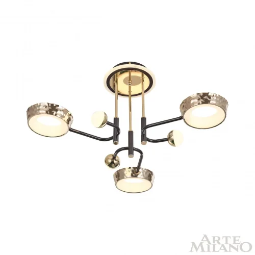 Люстра потолочная LED Ferrara-73210 273210/6 BK/GD Arte Milano белая на 1 лампу, основание золотое в стиле современный хай-тек фото 7