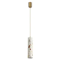 Светильник подвесной LED Terrazzo 7012/6L Odeon Light белый разноцветный на 1 лампу, основание бронзовое в стиле современный трубочки