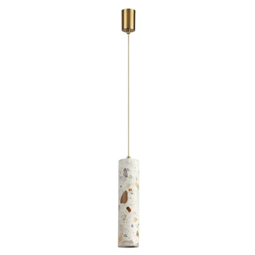 Светильник подвесной LED Terrazzo 7012/6L Odeon Light белый разноцветный на 1 лампу, основание бронзовое в стиле современный трубочки