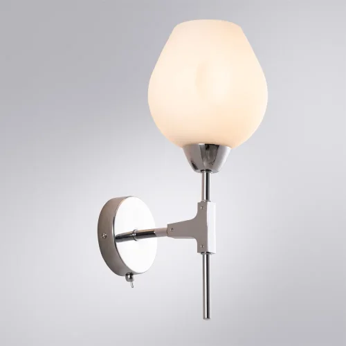 Бра Yuka A4103AP-1CC Arte Lamp прозрачный на 1 лампа, основание хром в стиле современный  фото 2