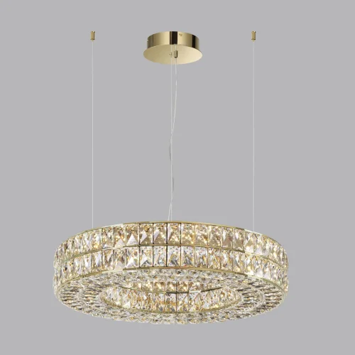 Люстра подвесная LED Panta 4926/52L Odeon Light прозрачная на 1 лампа, основание золотое в стиле современный кольца фото 5