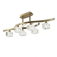 Люстра потолочная CUADRAX CUERO OPTICO 1100 Mantra прозрачная на 6 ламп, основание бронзовое в стиле современный Люстра потолочная CUADRAX CUERO OPTICO 1100 Mantra прозрачная на 6 ламп, основание бронзовое в стиле современный