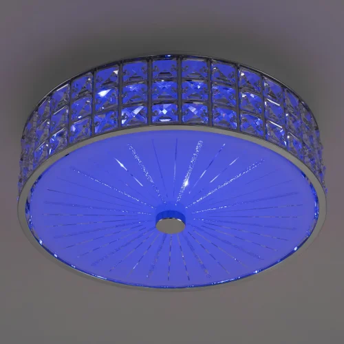 Люстра потолочная LED с пультом RGB Портал CL32413G1 Citilux прозрачная на 1 лампа, основание хром в стиле современный с пультом фото 7