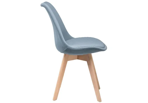 Деревянный стул Bonuss light blue / wood 15223 Woodville, голубой/велюр, ножки/массив бука дерево/натуральный, размеры - ****490*560 фото 3