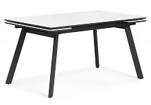 Керамический стол Норман 140(200)х80х75 белый мрамор alpin white / черный 612197 Woodville столешница белая из керамика
