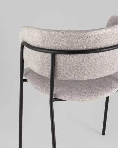 Кресло Нэлли New, буклированный велюр серый УТ000039978 Stool Group, серый/букле, ножки/металл/чёрный, размеры - ***** фото 6