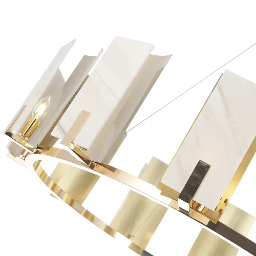 Люстра подвесная DELUXE SP12 Crystal Lux белая на 12 ламп, основание золотое в стиле современный  фото 5