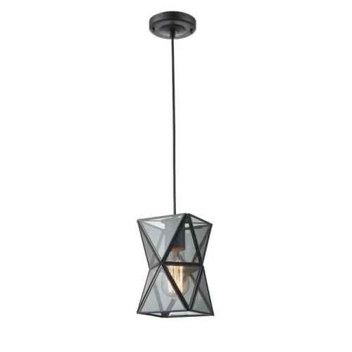 Светильник подвесной Bergamo VL5082P11 Vele Luce серый прозрачный на 1 лампу, основание чёрное в стиле современный фото 2