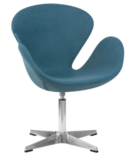 Кресло дизайнерское 69A-LMO SWAN, цвет сиденья синий (IF6), алюминиевое основание Dobrin, синий/ткань, ножки/металл/алюминий, размеры - ****710*600