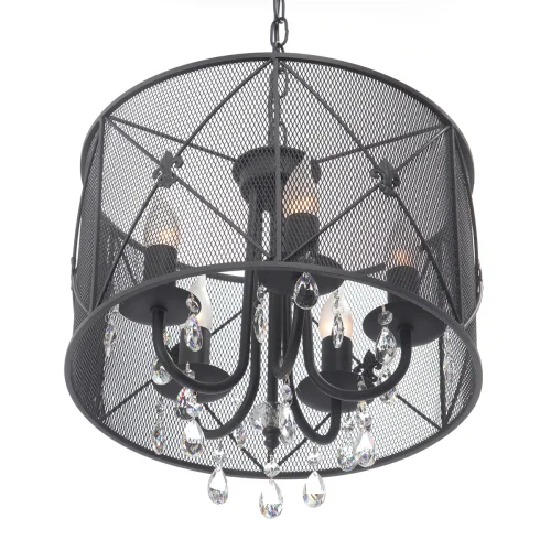 Люстра подвесная V4259-1/5 Vitaluce без плафона на 5 ламп, основание чёрное в стиле лофт фото 3