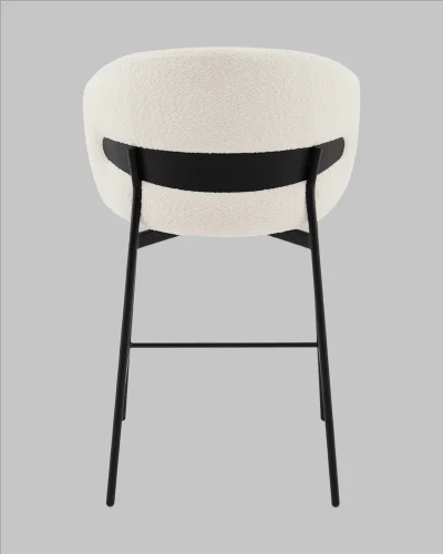 Стул полубарный Блейз букле белый УТ000041389 Stool Group, белый/букле, ножки/металл/чёрный, размеры - ***** фото 4