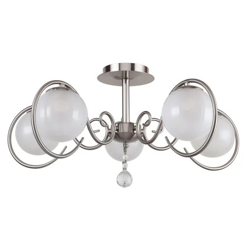 Люстра потолочная Fabbio 2349-5U F-promo белая на 5 ламп, основание никель в стиле классический шар фото 2