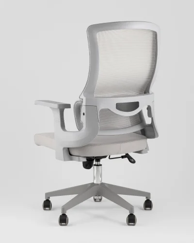 Кресло офисное TopChairs Argo, серый УТ000040046 Stool Group, серый/сетка текстиль, ножки/полимер/серый, размеры - 1080*1180**** фото 4