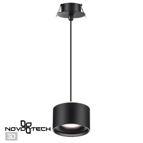 Светильник подвесной LED с переключателем цветовой температуры Giro 358965 Novotech чёрный 1 лампа, основание чёрное в стиле современный хай-тек встраиваемый фото 6
