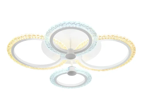 Люстра потолочная LED с пультом FA4061 Ambrella light белая на 1 лампа, основание белое в стиле классический современный с пультом кольца