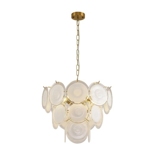 Люстра подвесная Chipsy 8320/5 Lumion белая на 5 ламп, основание латунь в стиле современный классический фото 6 Люстра подвесная Chipsy 8320/5 Lumion белая на 5 ламп, основание латунь в стиле современный классический фото 6