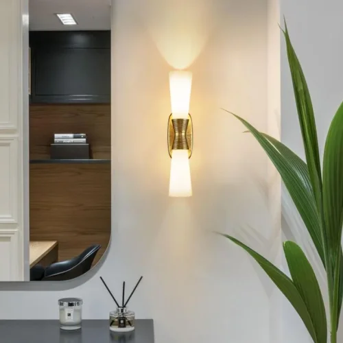Настенный светильник GLADE H35 209097-23 ImperiumLoft белый на 1 лампу, основание бронзовое в стиле современный фото 11
