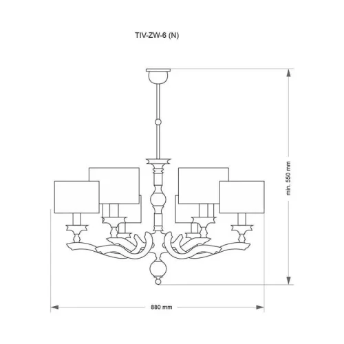 Люстра подвесная Tivoli TIV-ZW-6(N) Kutek коричневая на 6 ламп, основание никель в стиле американский  фото 3
