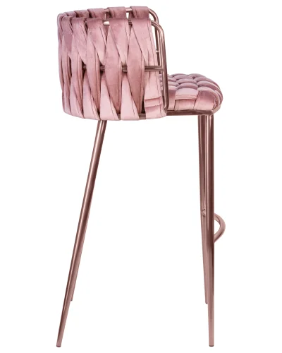 Стул барный  1538_RoseGold-LMN EMMA ROSE GOLD, цвет сиденья розовый велюр (VF-10), цвет основания розовое золото Dobrin, розовый/велюр, ножки/металл/розовый, размеры - ****510*500 фото 3