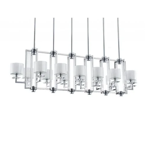 Люстра подвесная 4408+6/S сhrome Newport белая прозрачная на 14 ламп, основание хром в стиле современный  фото 2