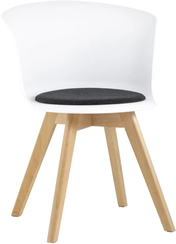 Стул Blossom с подушкой белый УТ000005382 Stool Group, белый/ткань, ножки/дерево/бежевый, размеры - *****