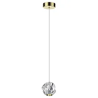Светильник подвесной LED Jemstone 5085/5L Odeon Light прозрачный 1 лампа, основание золотое в стиле современный 
