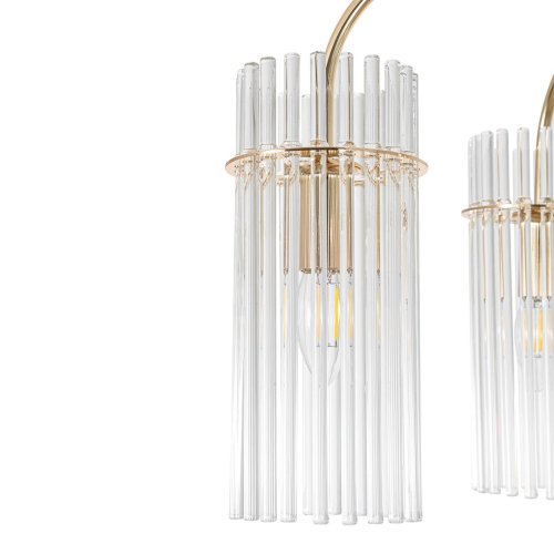 Люстра на штанге Opulenta 8413/6 Lumion прозрачная на 6 ламп, основание золотое в стиле классический фото 7 Люстра на штанге Opulenta 8413/6 Lumion прозрачная на 6 ламп, основание золотое в стиле классический фото 7