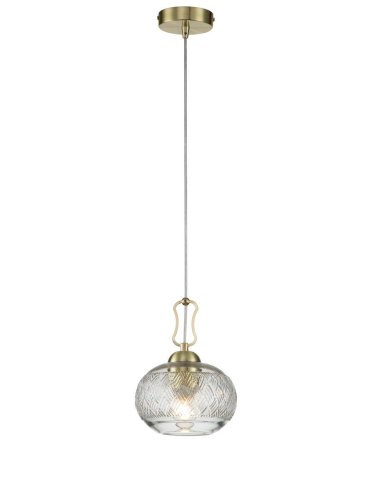 Светильник подвесной Pizzo V000290 Indigo прозрачный 1 лампа, основание золотое в стиле классический выдувное фото 4