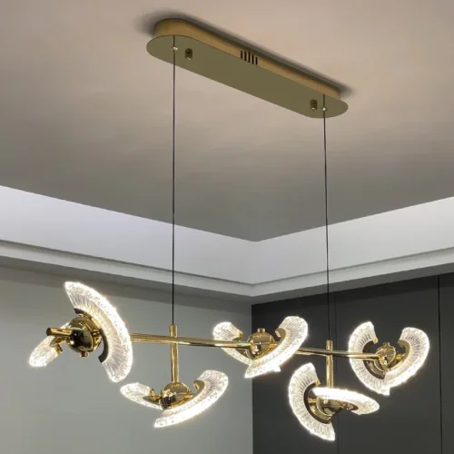 Светильник подвесной PHOENIX L L94 220778-23 ImperiumLoft прозрачный на 10 ламп, основание латунь в стиле современный 