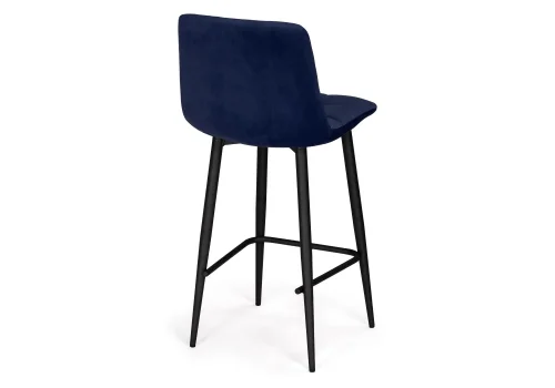 Полубарный стул Чилли К синий / черный 533169 Woodville, синий/велюр, ножки/металл/чёрный, размеры - ****430*420 фото 4