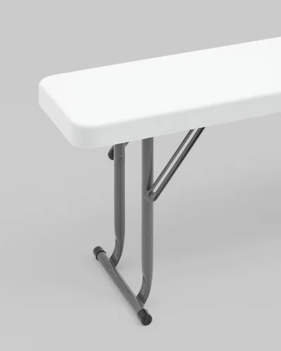Скамейка складная 152*25*42см, белая УТ000040166 Stool Group, белый/, ножки/металл/серый, размеры - ***** фото 2