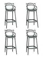 Стул барный набор 4 шт. SET-4 601CPP-LMZL MASTERS BAR, цвет сиденья тёмно-серый (GR-04) Dobrin, /полимер, ножки/пластик/серый, размеры - *1085***480*515 Стул барный набор 4 шт. SET-4 601CPP-LMZL MASTERS BAR, цвет сиденья тёмно-серый (GR-04) Dobrin, /полимер, ножки/пластик/серый, размеры - *1085***480*515