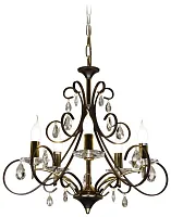 Люстра подвесная 366-603-05 Velante без плафона на 5 ламп, основание золотое коричневое в стиле классический 