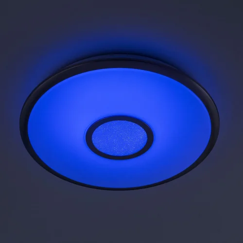 Светильник потолочный LED с пультом с Алисой Старлайт Смарт CL703A41G Citilux белый 1 лампа, основание хром в стиле современный хай-тек с пультом голосовое управление яндекс алиса фото 3