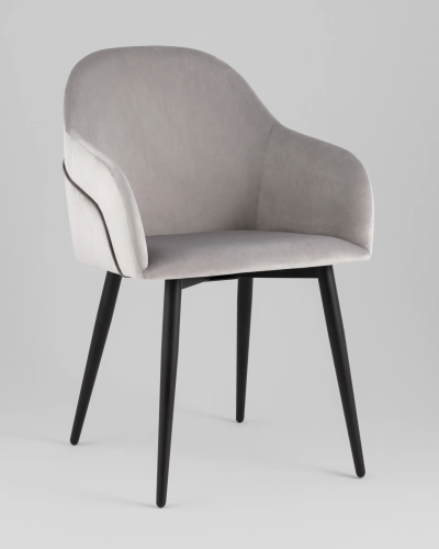 Стул Новел New велюр светло-серый УТ000040036 Stool Group, серый/велюр, ножки/металл/чёрный, размеры - *805****