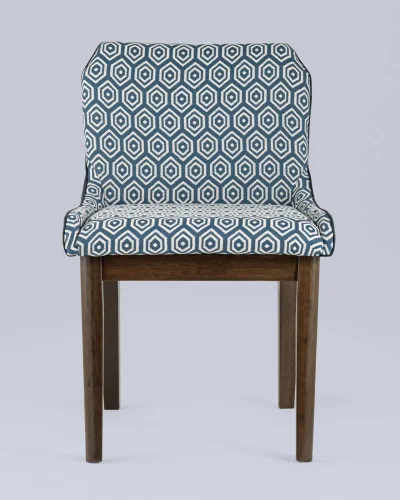 Cтул обеденный НИМЕРИА, синий (набор 2 шт) УТ000024031 Stool Group, синий/текстиль, ножки/массив гевеи/, размеры - ***** фото 3