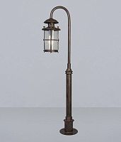 Парковый светильник BATTISTA L70985.07 L'ARTE LUCE уличный IP23 коричневый 1 лампа, плафон прозрачный в стиле классический E27