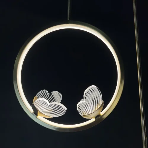 Светильник подвесной BABETTA RING 1 L320 brass 4000К 186735-23 ImperiumLoft прозрачный на 3 лампы, основание латунь в стиле современный арт-деко фото 8