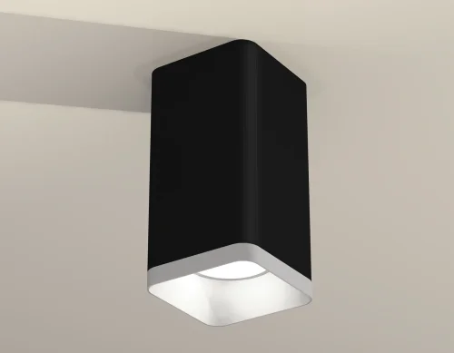 Светильник накладной XS7821001 Ambrella light чёрный 1 лампа, основание чёрное в стиле современный хай-тек квадратный фото 3