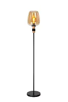 Торшер Ilona 45708/01/62 Lucide  янтарный 1 лампа, основание чёрное в стиле винтаж лофт
