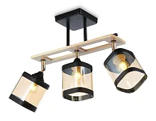 Светильник потолочный TR9527 Ambrella light янтарный 3 лампы, основание чёрное в стиле современный 