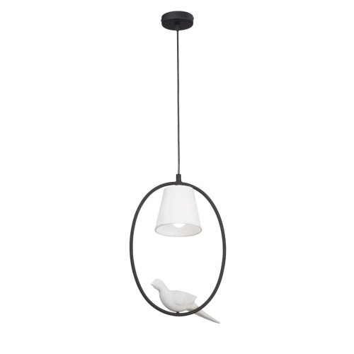 Светильник подвесной V2914-1/1S Vitaluce белый 1 лампа, основание чёрное в стиле современный птички